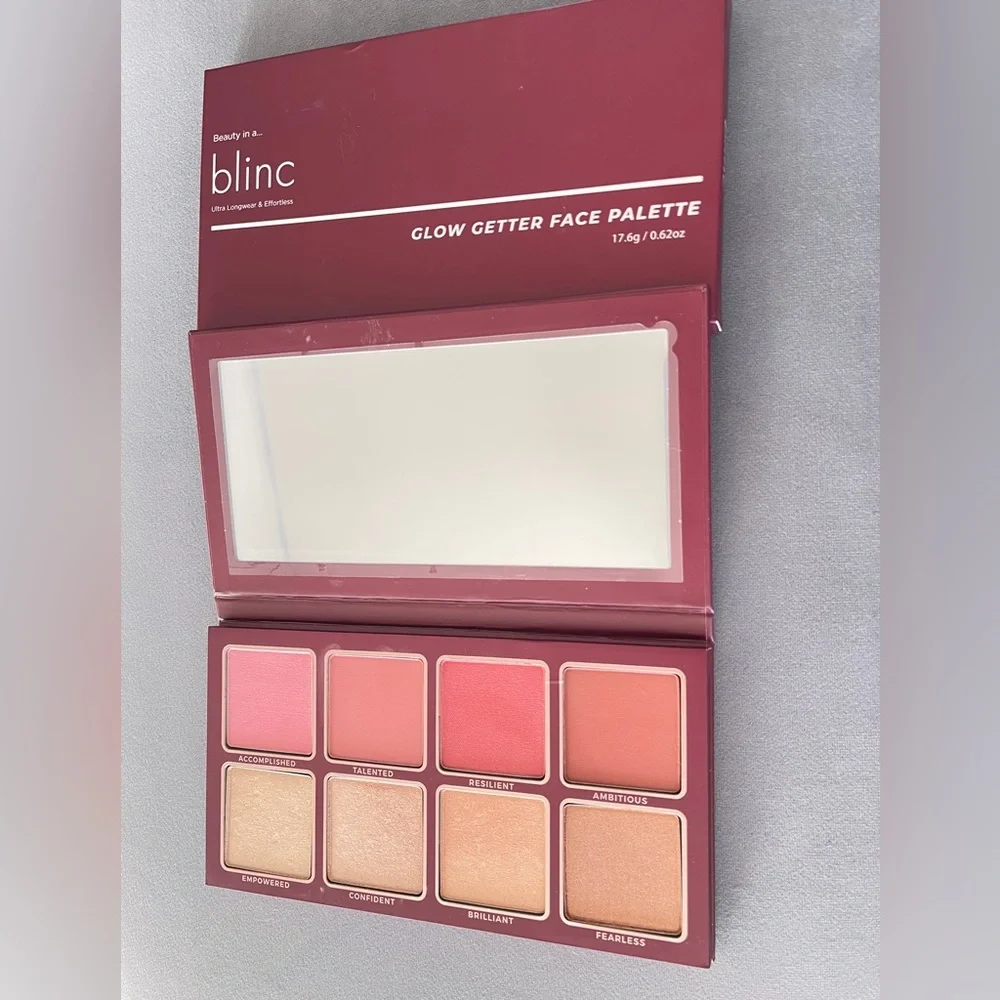 Blinc Glow Getter Face Palette, Cheek Palette with Highlighters, Blush & Contour